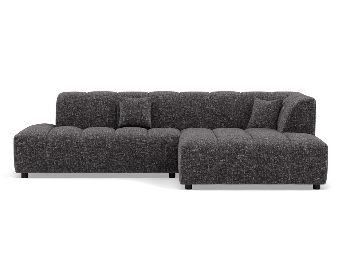 Canapé d'angle droit 4 places sans accoudoir en tissu texturé Curtis Canapé d'angle droit 4 places sans accoudoir en tissu texturé Curtis