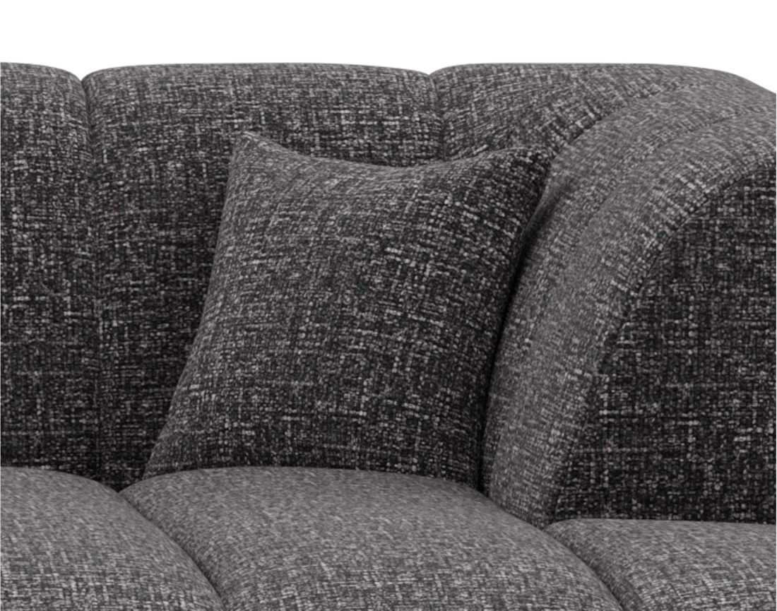 Canapé d'angle droit 4 places sans accoudoir en tissu texturé Curtis Canapé d'angle droit 4 places sans accoudoir en tissu texturé Curtis