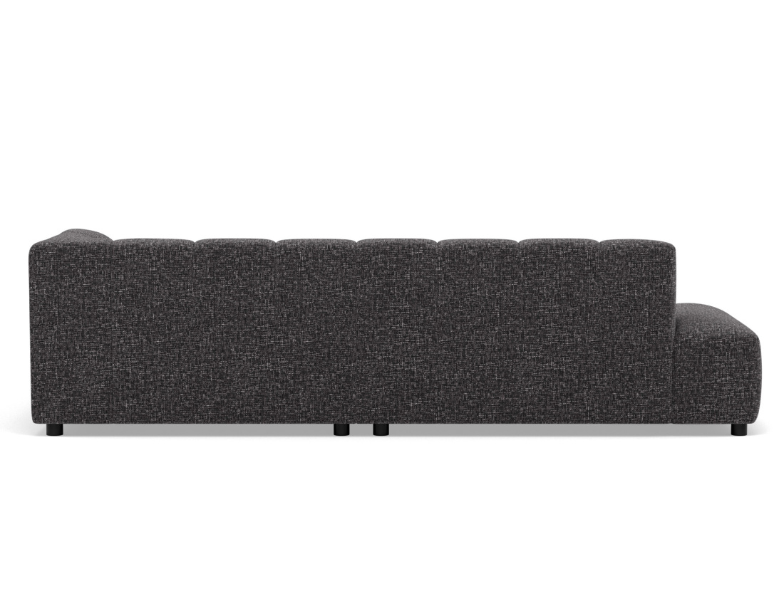 Canapé d'angle droit 4 places sans accoudoir en tissu texturé Curtis Canapé d'angle droit 4 places sans accoudoir en tissu texturé Curtis