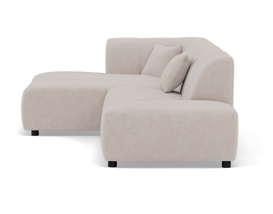 Canapé d'angle gauche 4 places sans accoudoir en tissu texturé Curtis
