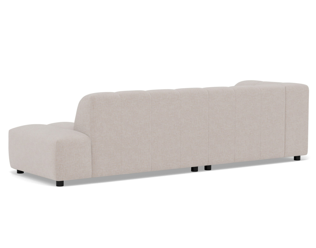 Canapé d'angle gauche 4 places sans accoudoir en tissu texturé Curtis