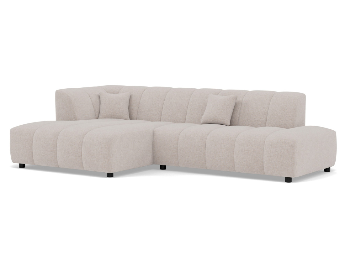 Canapé d'angle gauche 4 places sans accoudoir en tissu texturé Curtis
