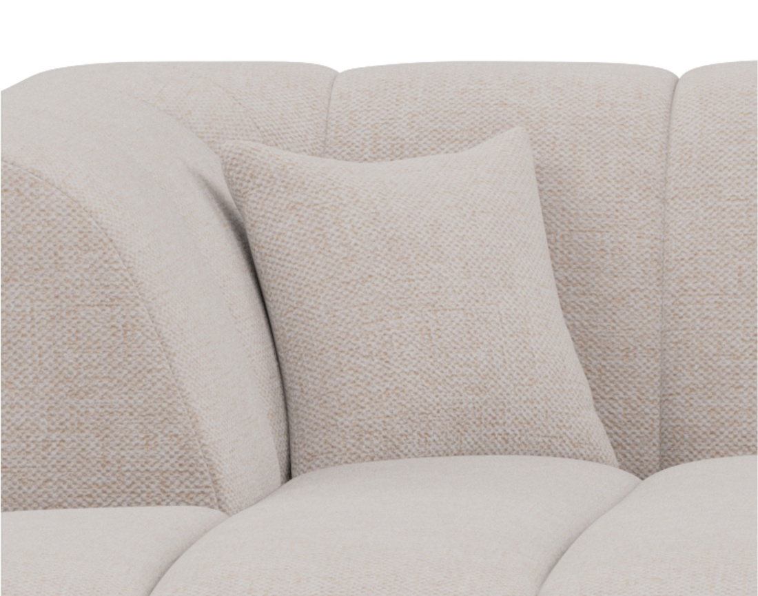 Canapé d'angle gauche 4 places sans accoudoir en tissu texturé Curtis