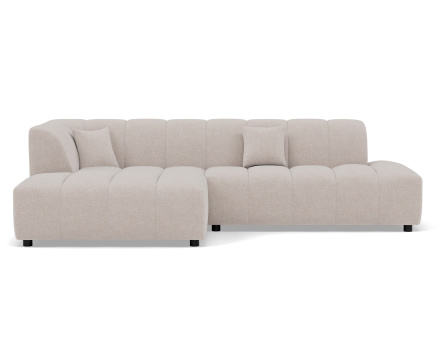 Canapé d'angle gauche 4 places sans accoudoir en tissu texturé Curtis