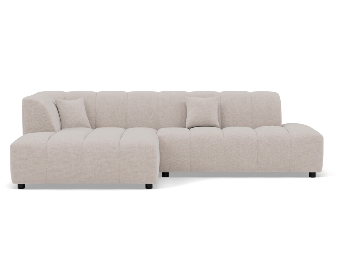 Canapé d'angle gauche 4 places sans accoudoir en tissu texturé Curtis
