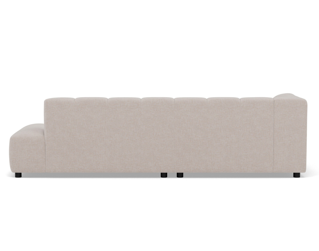 Canapé d'angle gauche 4 places sans accoudoir en tissu texturé Curtis