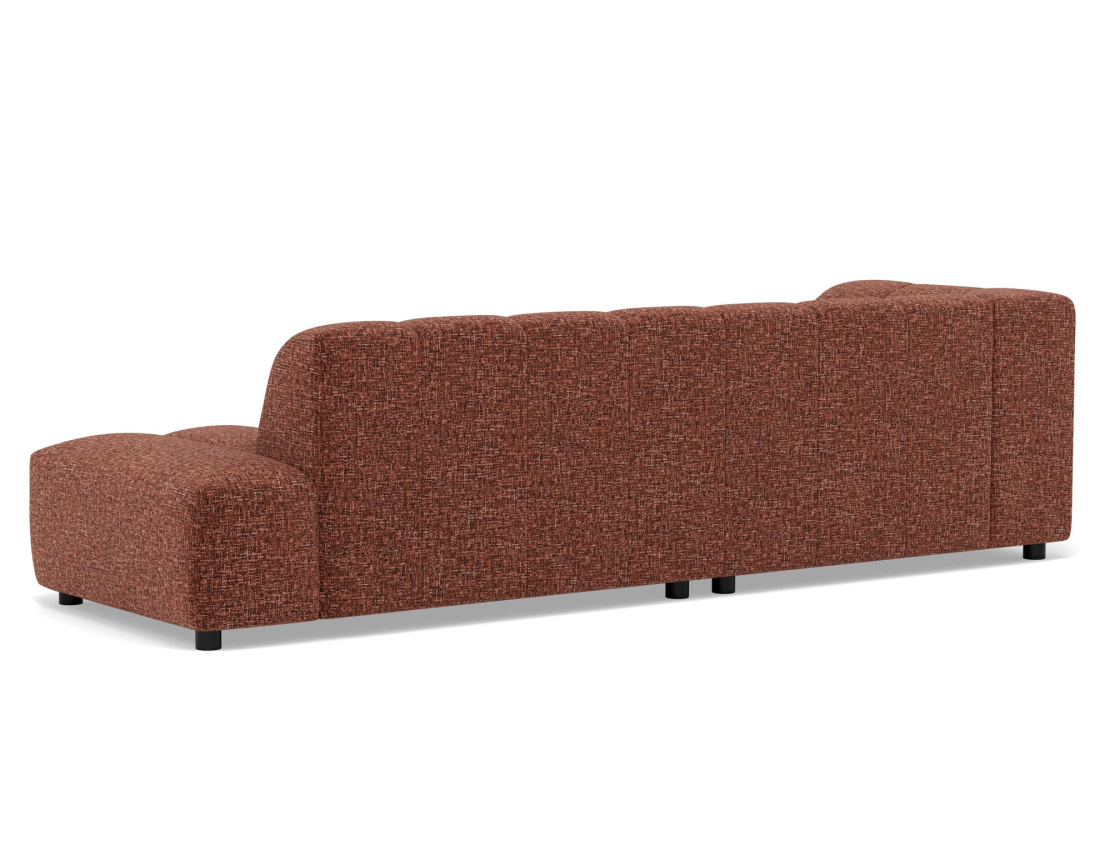 Canapé d'angle gauche 4 places sans accoudoir en tissu texturé Curtis