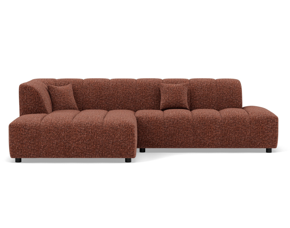 Canapé d'angle gauche 4 places sans accoudoir en tissu texturé Curtis