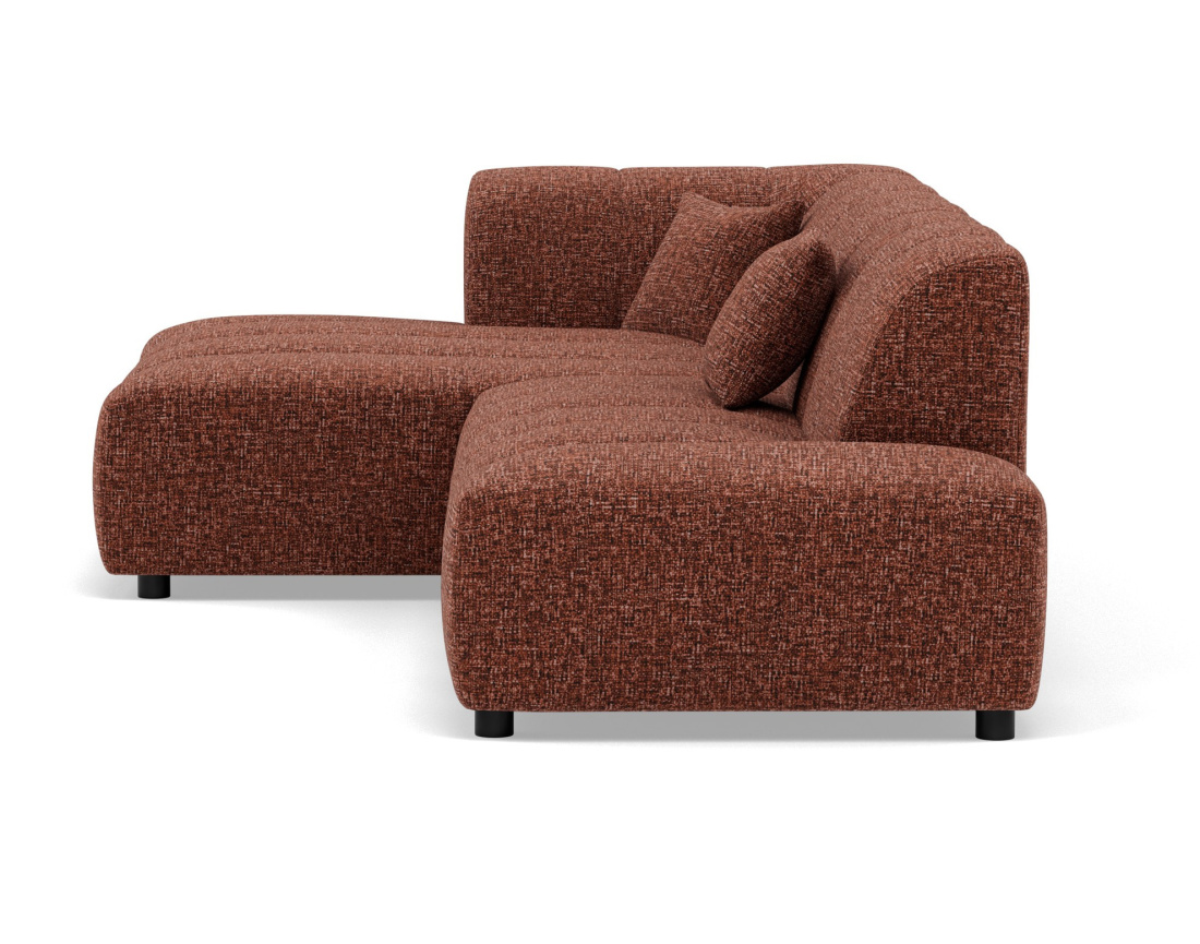 Canapé d'angle gauche 4 places sans accoudoir en tissu texturé Curtis