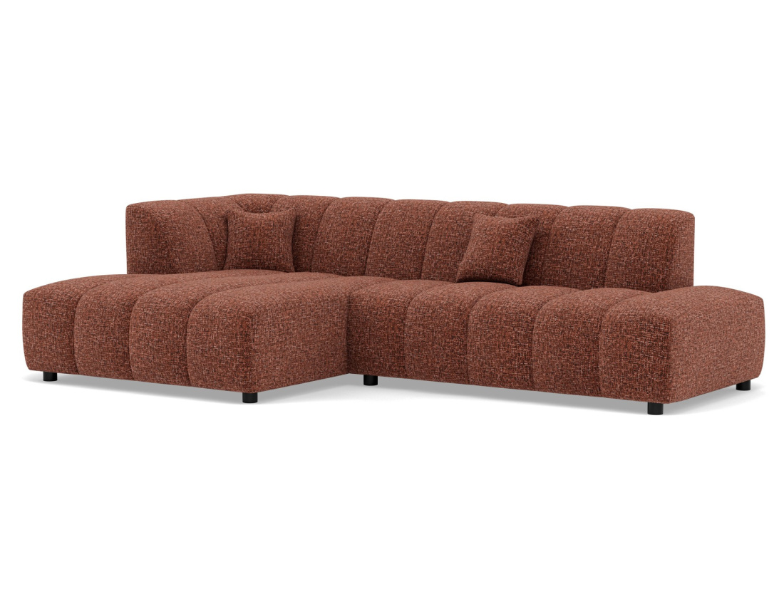 Canapé d'angle gauche 4 places sans accoudoir en tissu texturé Curtis