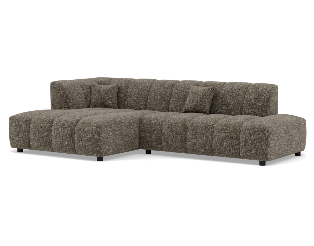 Canapé d'angle gauche 4 places sans accoudoir en tissu texturé Curtis