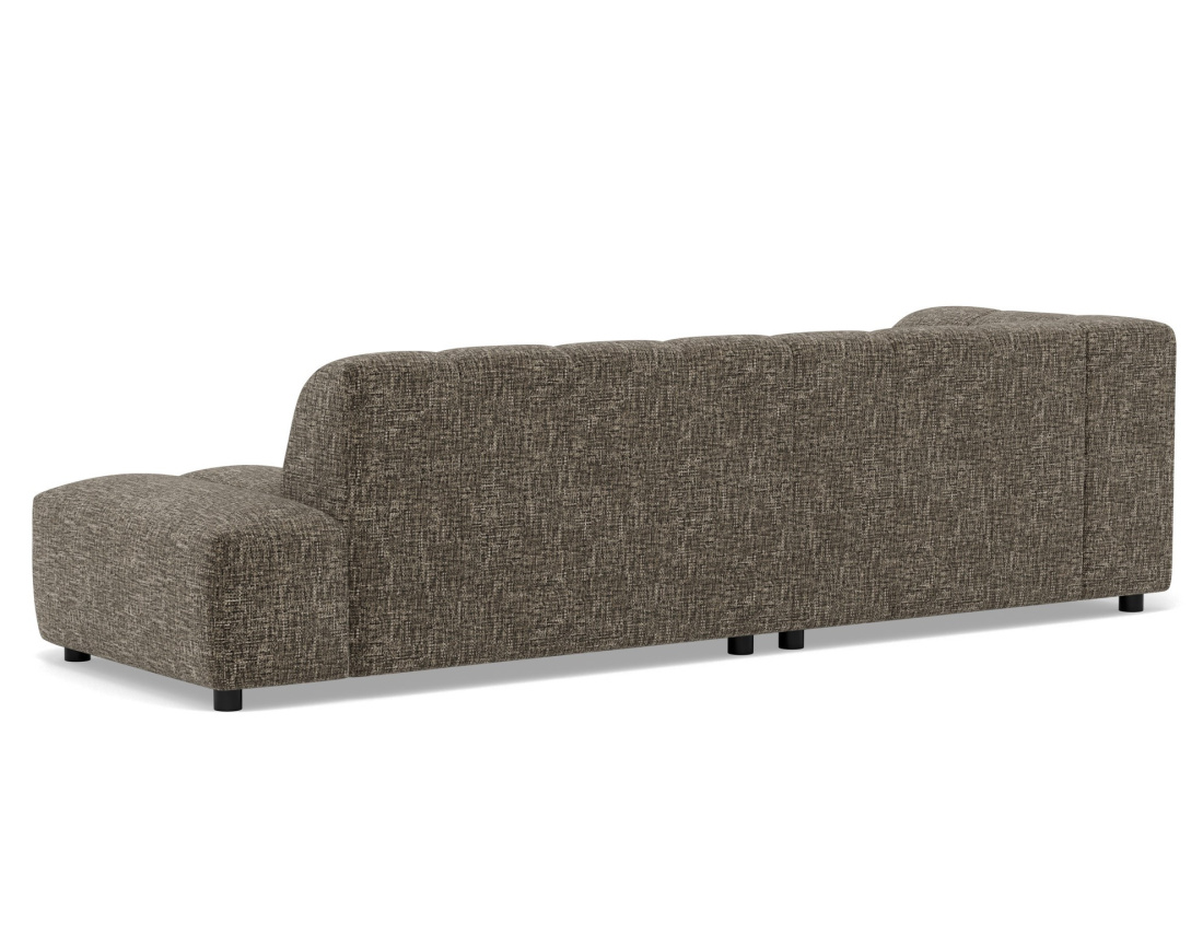 Canapé d'angle gauche 4 places sans accoudoir en tissu texturé Curtis