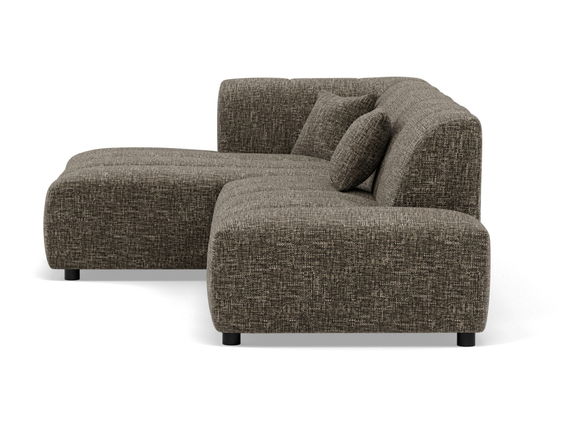 Canapé d'angle gauche 4 places sans accoudoir en tissu texturé Curtis