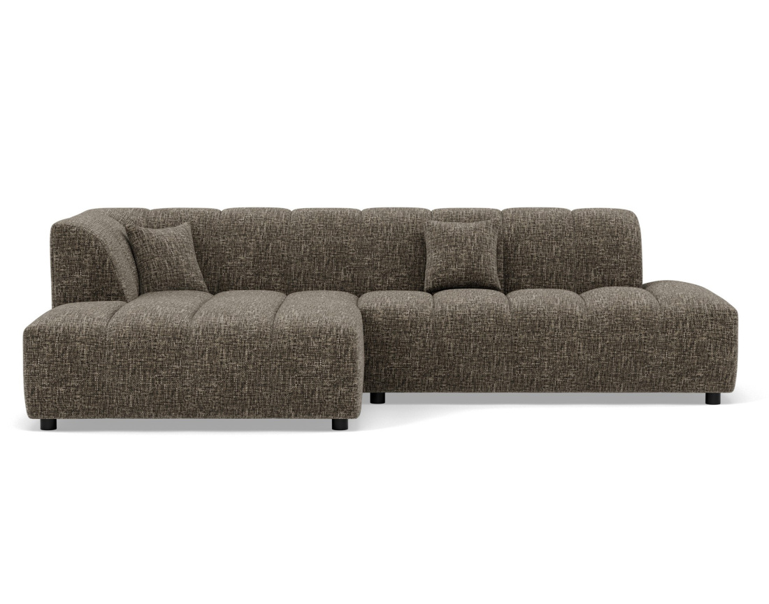 Canapé d'angle gauche 4 places sans accoudoir en tissu texturé Curtis