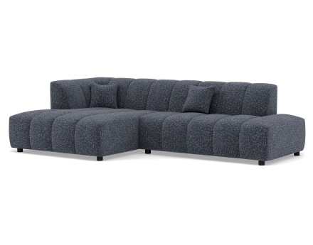 Canapé d'angle gauche 4 places sans accoudoir en tissu texturé Curtis