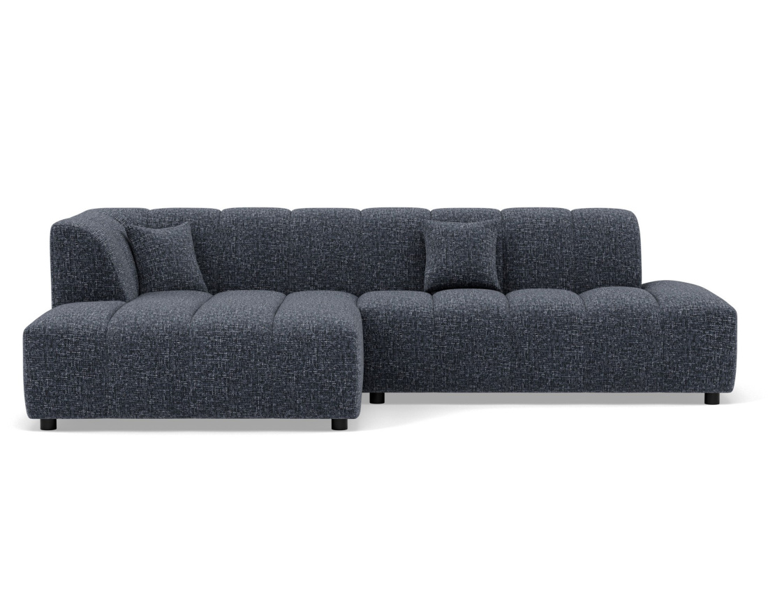 Canapé d'angle gauche 4 places sans accoudoir en tissu texturé Curtis