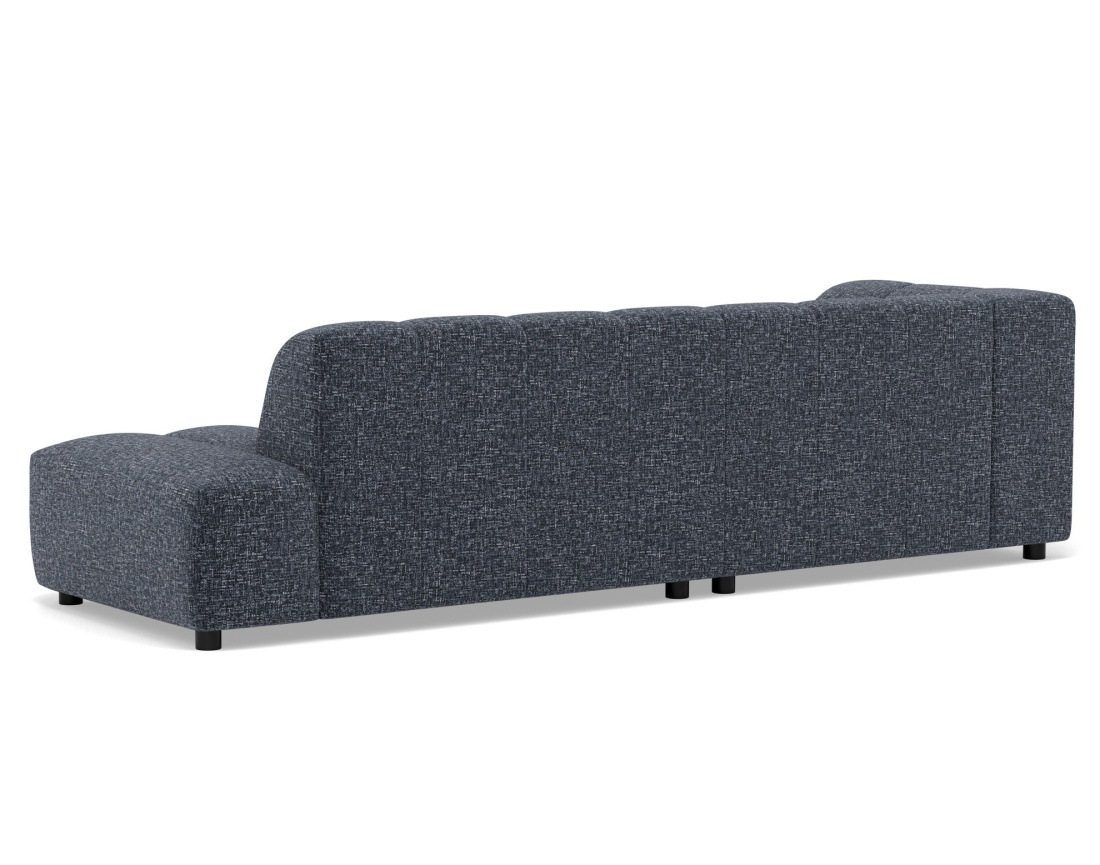 Canapé d'angle gauche 4 places sans accoudoir en tissu texturé Curtis