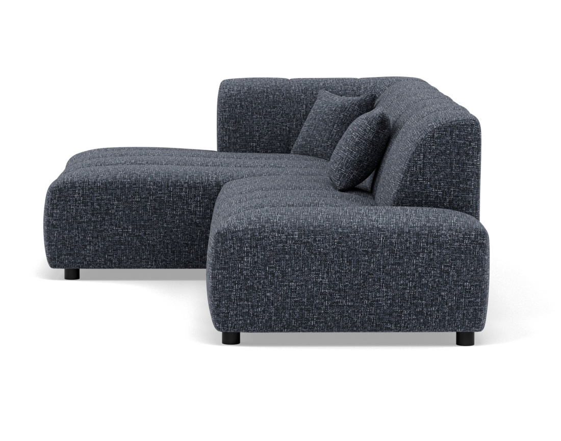 Canapé d'angle gauche 4 places sans accoudoir en tissu texturé Curtis
