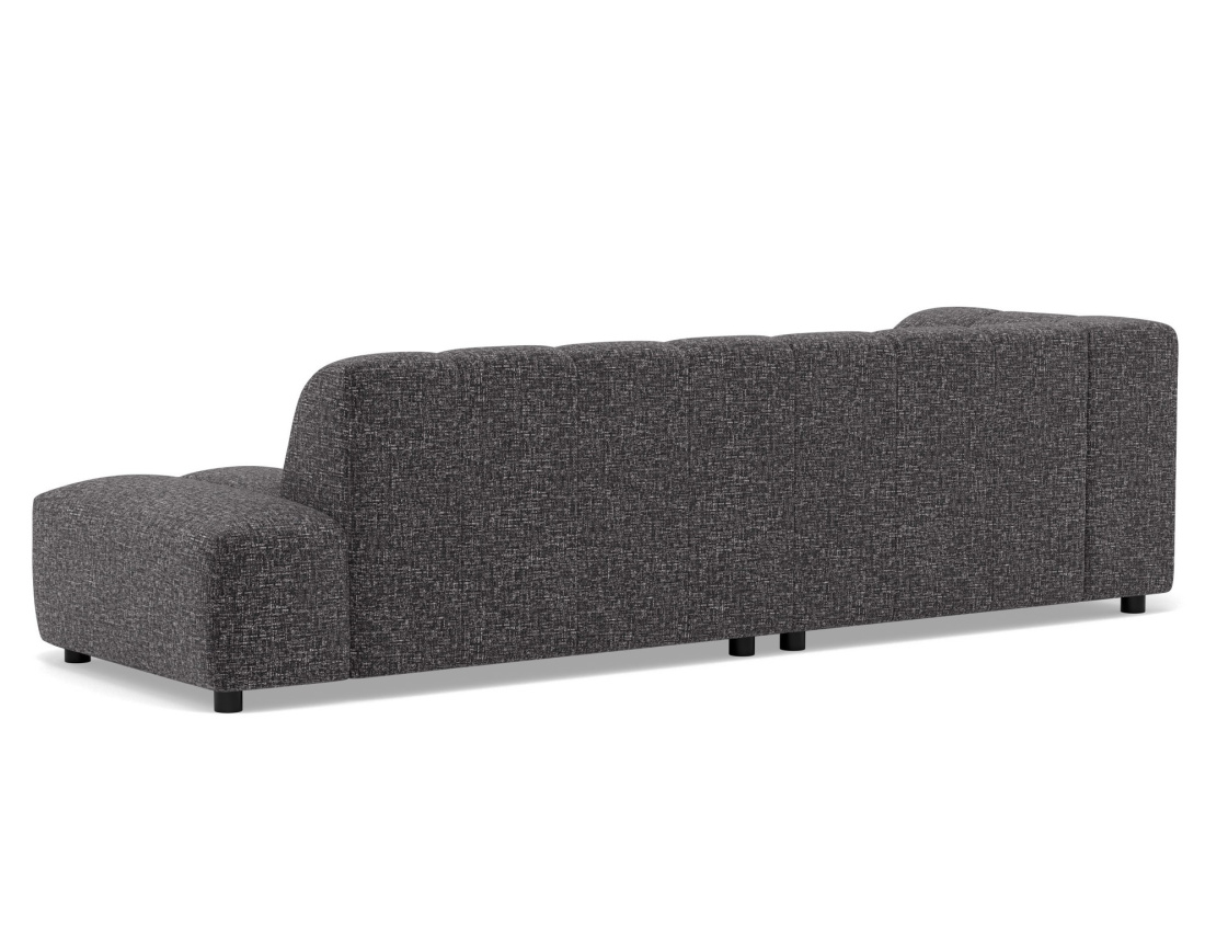 Canapé d'angle gauche 4 places sans accoudoir en tissu texturé Curtis Canapé d'angle gauche 4 places sans accoudoir en tissu texturé Curtis