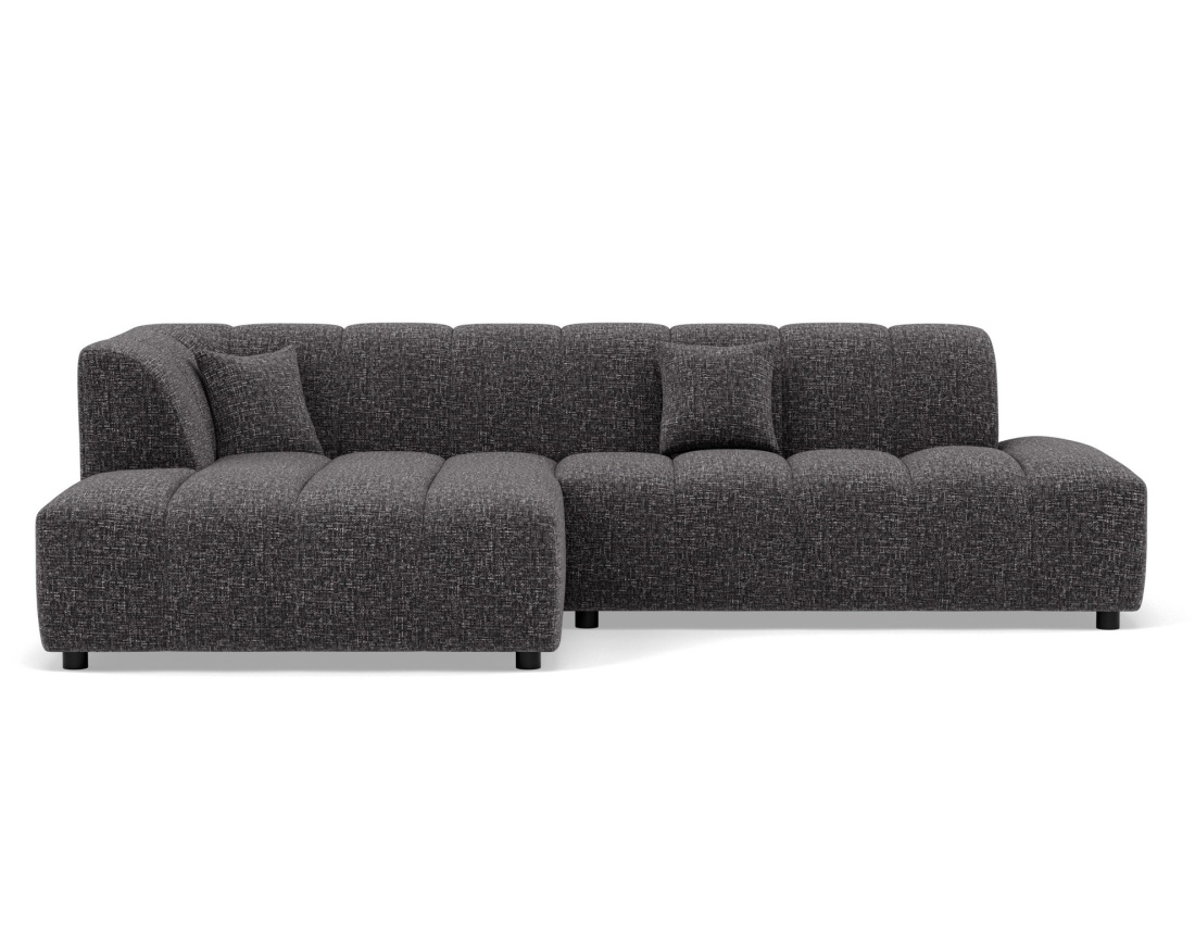 Canapé d'angle gauche 4 places sans accoudoir en tissu texturé Curtis Canapé d'angle gauche 4 places sans accoudoir en tissu texturé Curtis