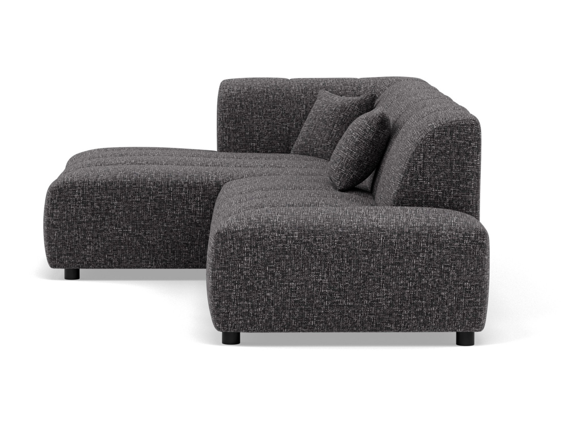 Canapé d'angle gauche 4 places sans accoudoir en tissu texturé Curtis Canapé d'angle gauche 4 places sans accoudoir en tissu texturé Curtis