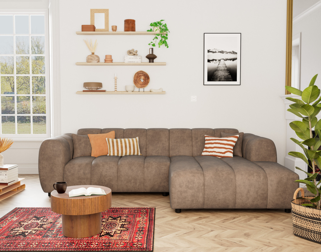 Canapé d'angle droit 4 places en simili Curtis