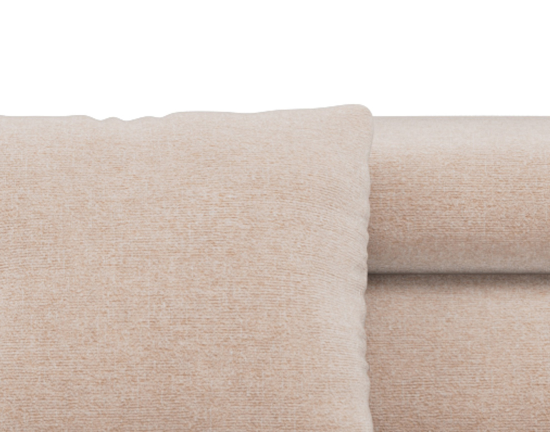 Canapé d'angle gauche 5 places convertible avec coffre et têtières réglables en velours texturé Margaux Canapé d'angle gauche 5 places convertible avec coffre et têtières réglables en velours texturé Margaux