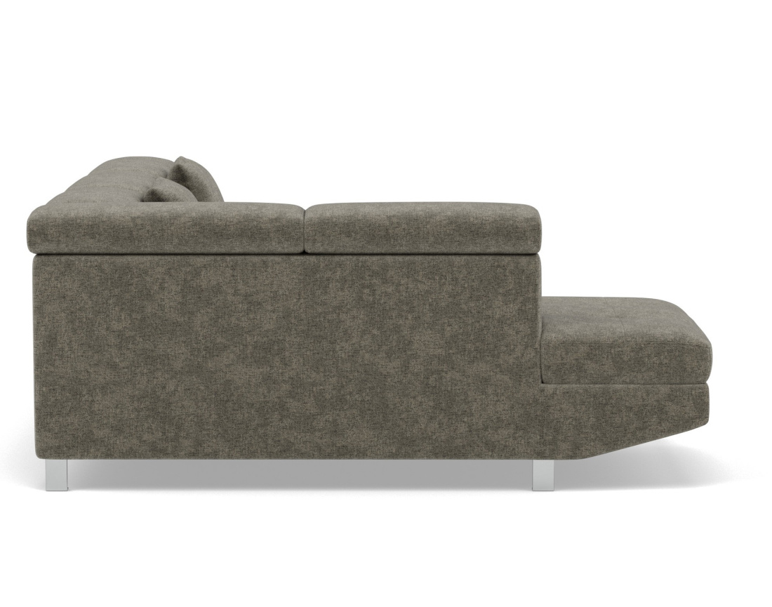 Canapé d'angle gauche 5 places convertible avec coffre et têtières réglables en velours texturé Margaux