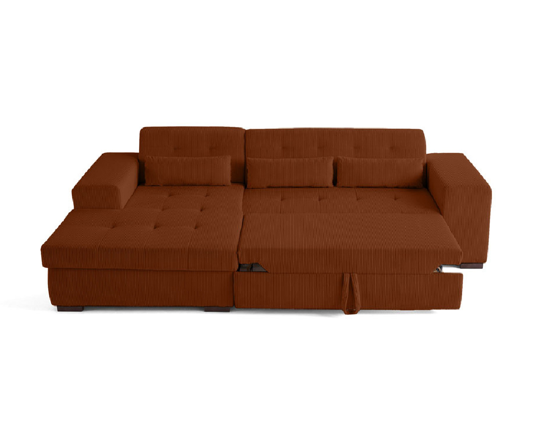 Canapé d'angle convertible Vermont 4 places avec coffre - angle droit