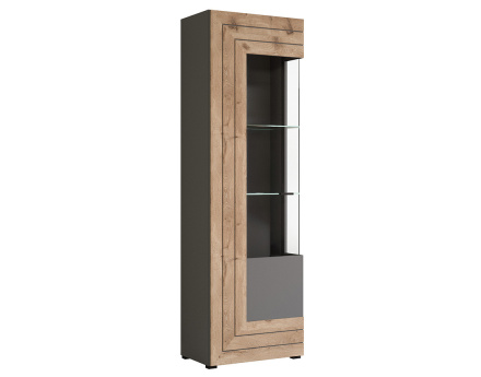 Vitrine gris et bois 60x194 cm Wexford