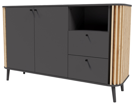 Buffet bas gris et bois 138 cm Camberwell