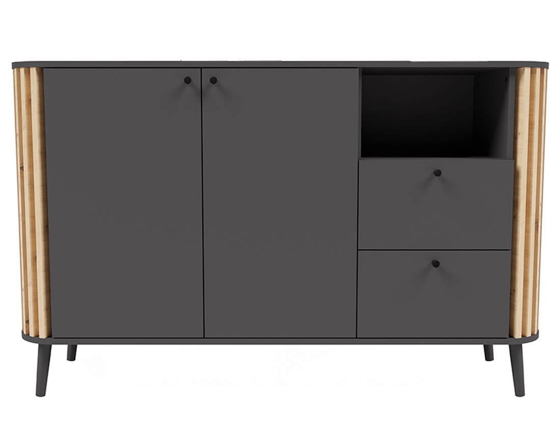Buffet bas gris et bois 138 cm Camberwell