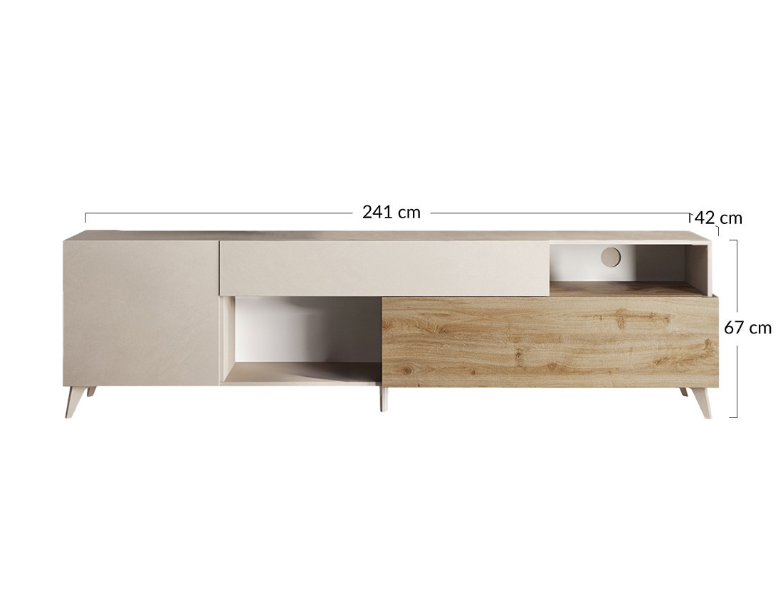 Meuble TV 2 portes et 1 tiroir 241 cm Estelle