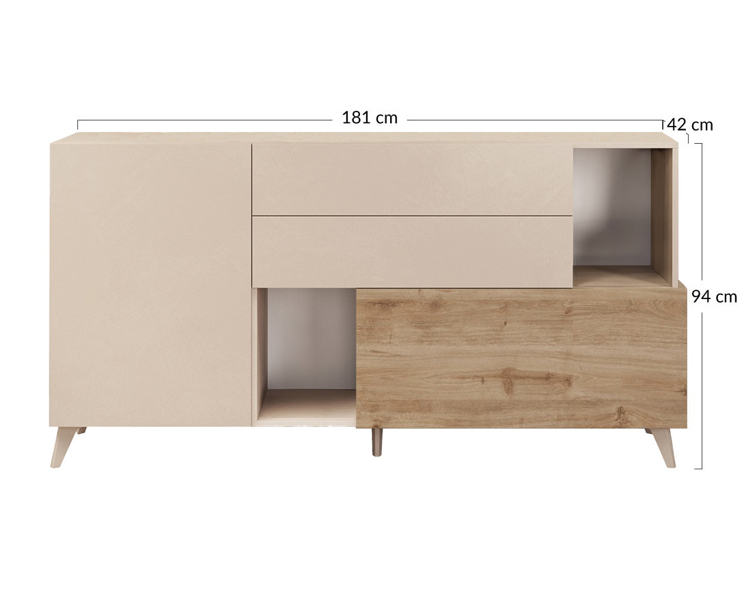 Buffet bas 2 portes et 2 tiroirs 181 cm Estelle