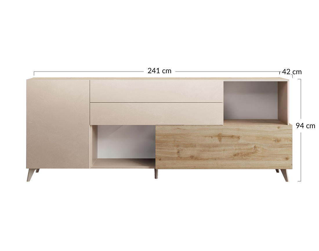 Buffet bas 2 portes et 2 tiroirs 241 cm Estelle