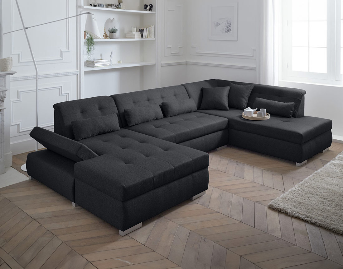 Canapé panoramique d'angle droit 7 places XXL Vermont