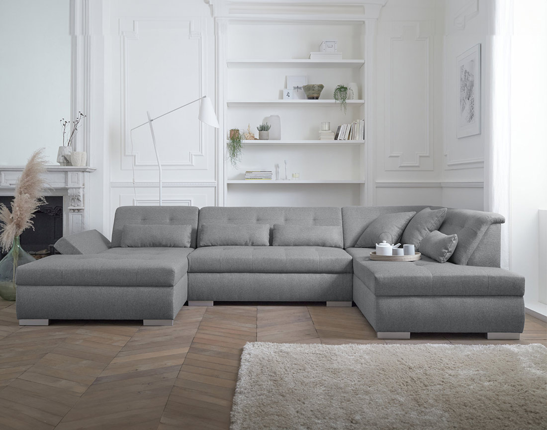 Canapé panoramique d'angle droit 7 places XXL Vermont