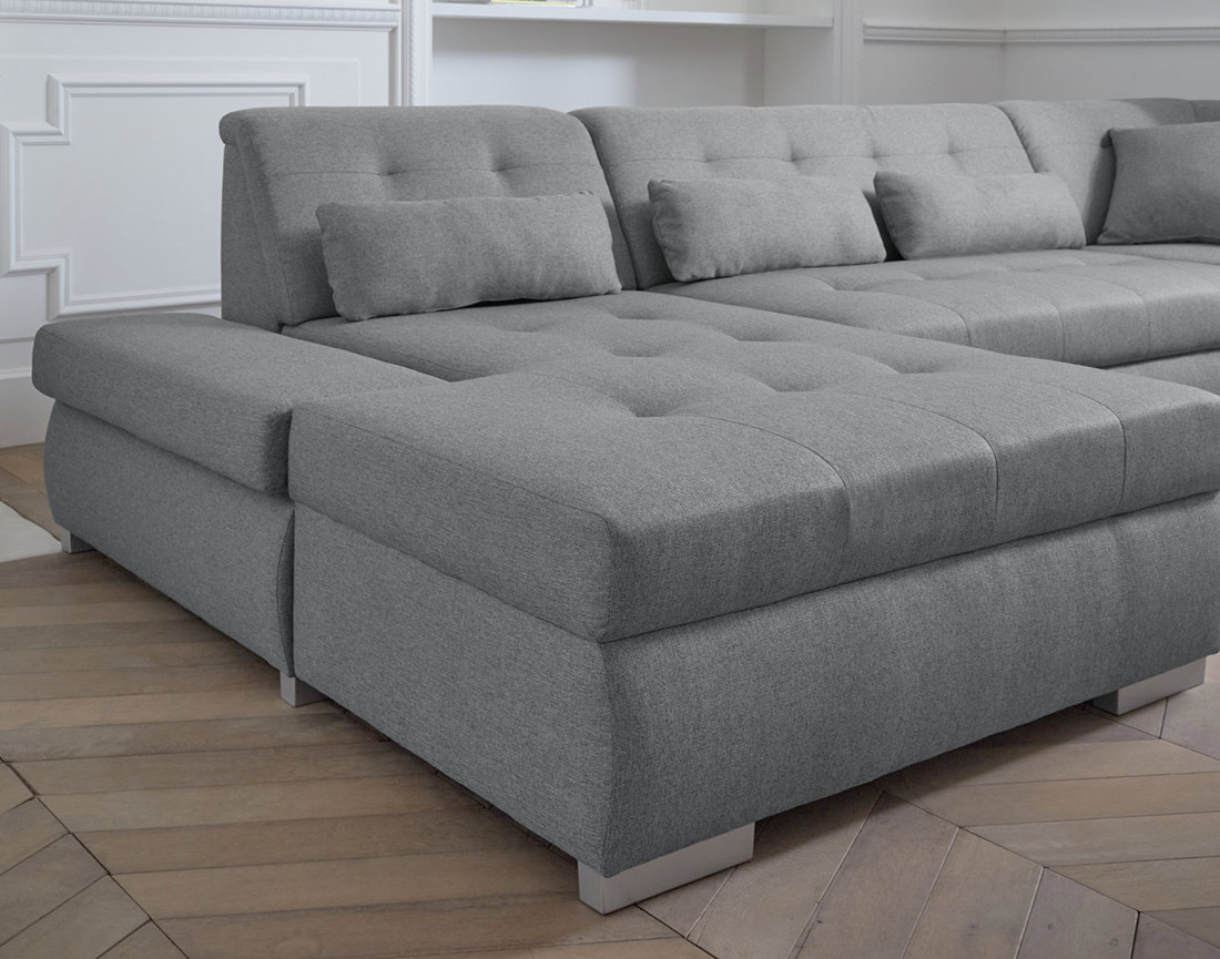 Canapé panoramique d'angle droit 7 places XXL Vermont