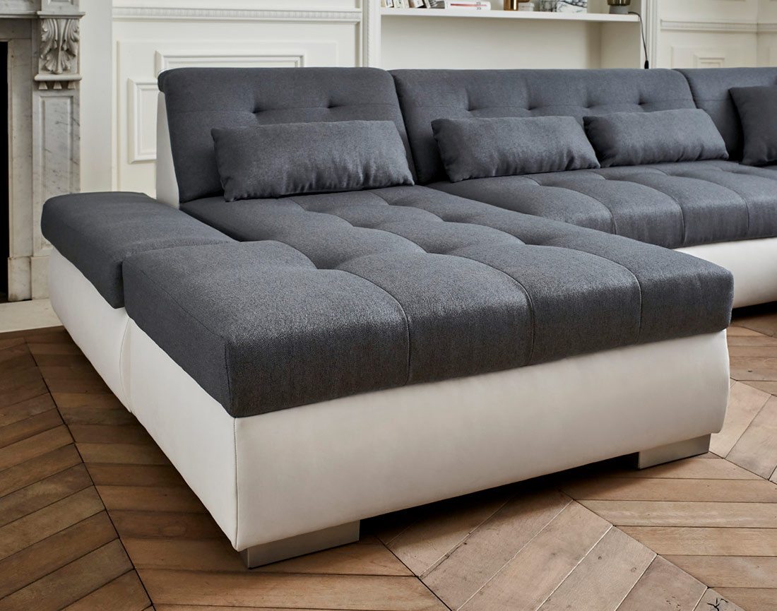 Canapé panoramique d'angle droit 7 places XXL Vermont