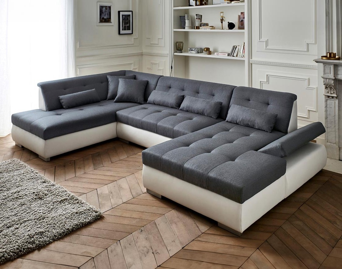 Canapé panoramique d'angle gauche 7 places XXL Vermont