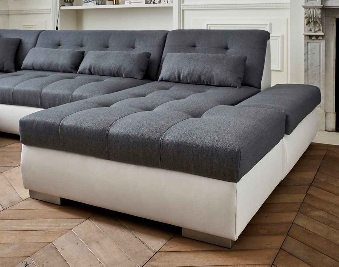 Canapé panoramique d'angle gauche 7 places XXL Vermont