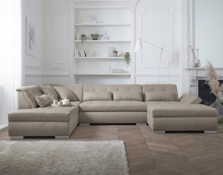 Canapé panoramique d'angle gauche 7 places XXL Vermont