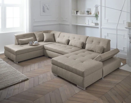 Canapé panoramique d'angle gauche 7 places XXL Vermont