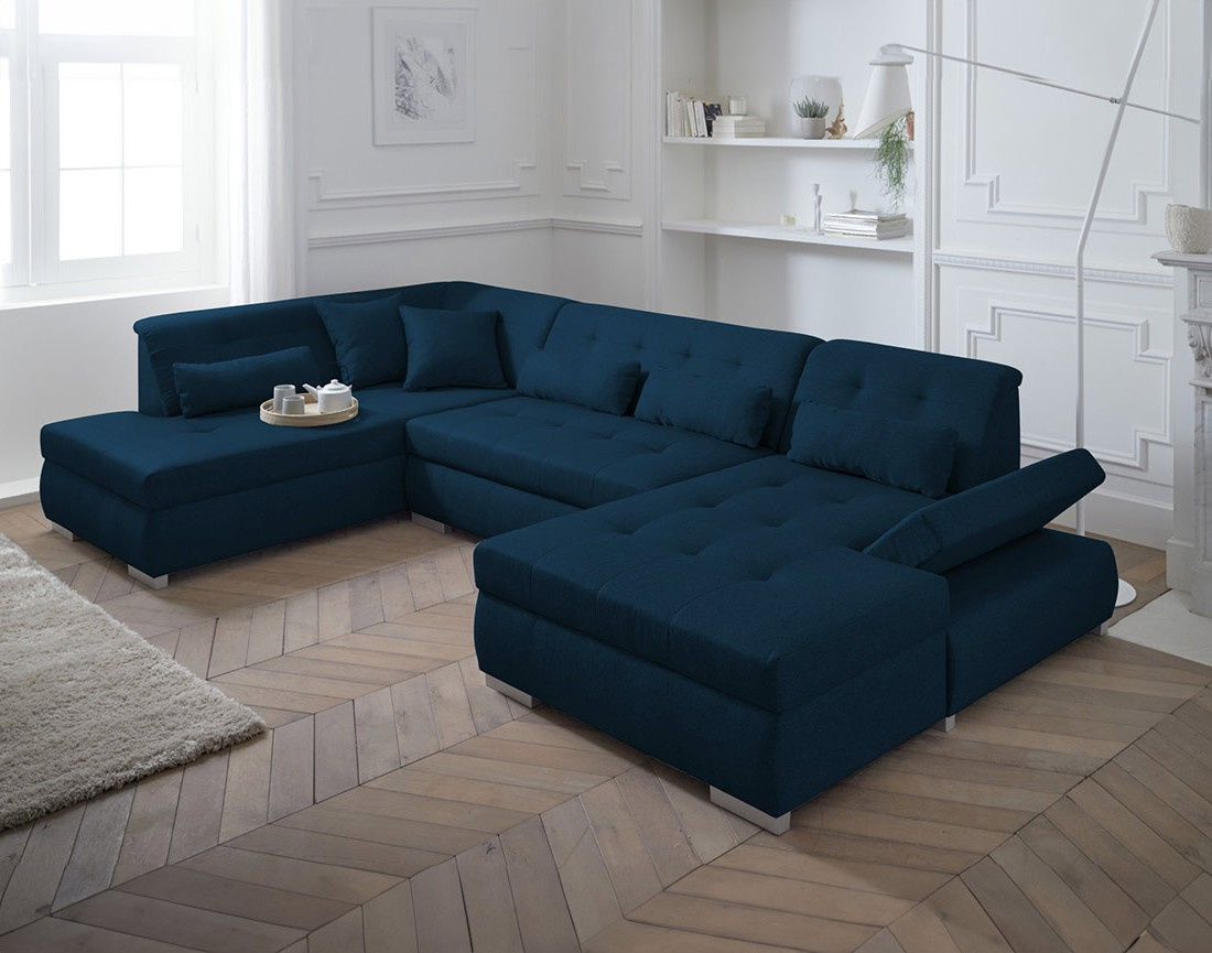 Canapé panoramique d'angle gauche 7 places XXL Vermont