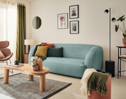 Canapé 3 places en velours Ernee