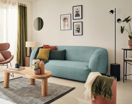 Canapé 3 places en velours Ernee