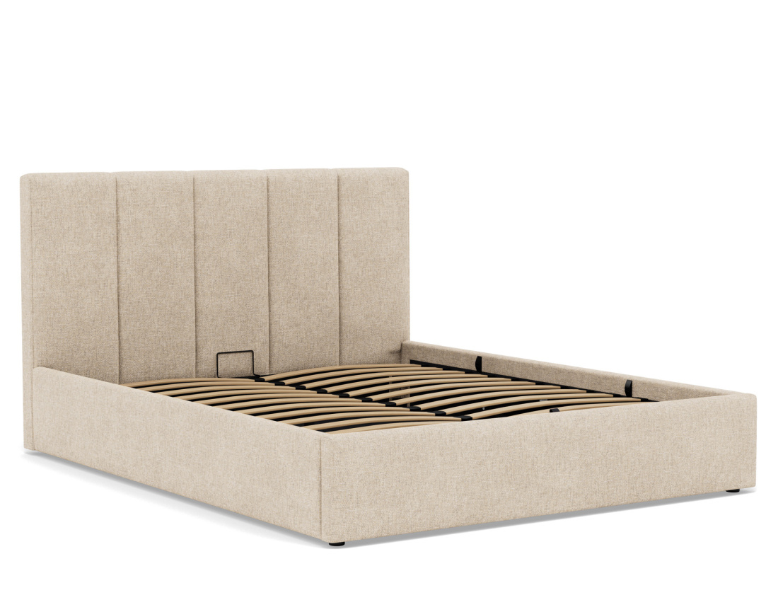 Lit coffre 160x200 cm en velours sommier inclus Beanie