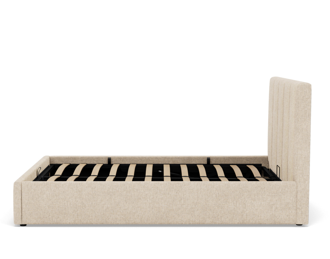 Lit coffre 160x200 cm en velours sommier inclus Beanie