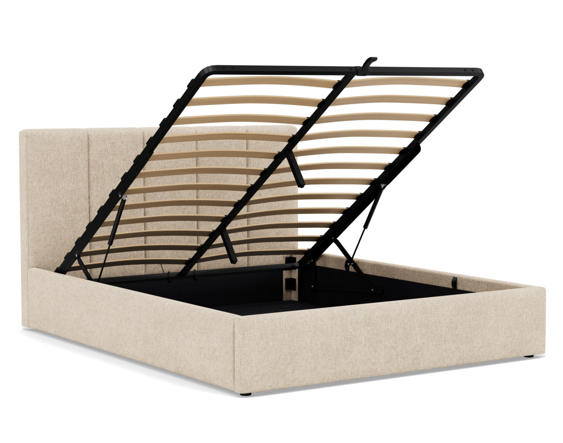 Lit coffre 160x200 cm en velours sommier inclus Beanie