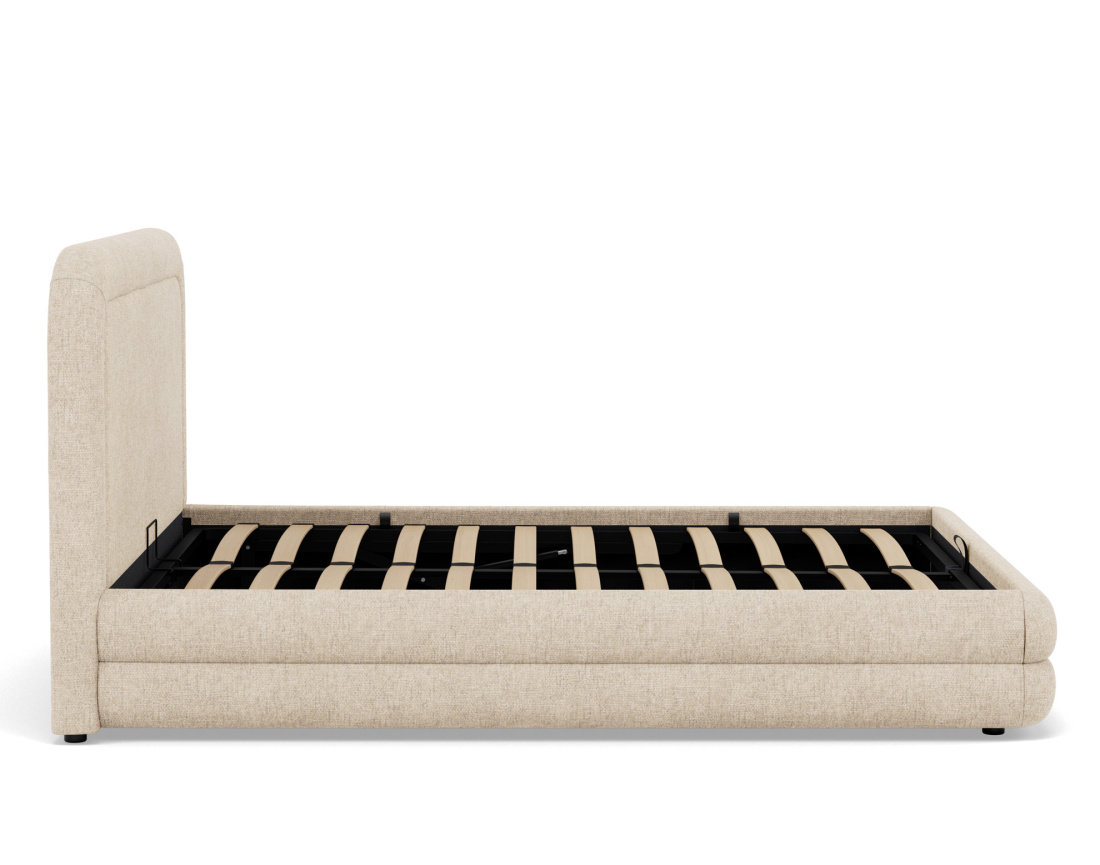 Lit coffre 160x200 cm en velours texturé sommier inclus Babel